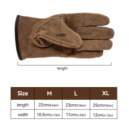 Cowhide Outdoor Protective Gloves Heat Insulation Anti-cutting Anti-thorning Camping Mountaineering Gradening Prunning Welding