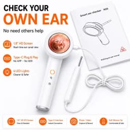 Ear Cleaner Camera with Screen 1080P Otoscope Ear Wax Removal Tool for Kids Adults & Pets 1.8’’ Screen LED Light Safe Ear Picker
