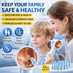 Ear Cleaner Camera with Screen 1080P Otoscope Ear Wax Removal Tool for Kids Adults & Pets 1.8’’ Screen LED Light Safe Ear Picker
