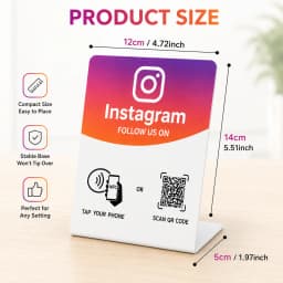 NFC QR Code Social Media Stand Multi Platform PVC Display Sign for Instagram WhatsApp Facebook LINE Google Review Card