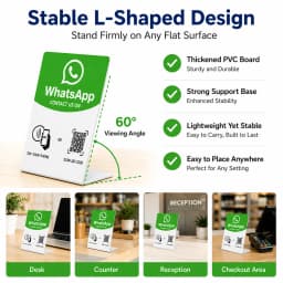 NFC QR Code Social Media Stand Multi Platform PVC Display Sign for Instagram WhatsApp Facebook LINE Google Review Card