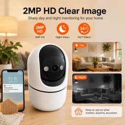 Indoor PTZ WiFi Camera 2MP HD Tuya Smart APP Home Security Camera 355 Pan Tilt Night Vision Two Way Audio Motion Alert Baby Pets