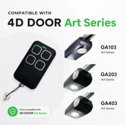 For 4D Doors Victory Art 2 Art 4 Garage Door Remote 433.92MHz Work with GA103 GA203 GA403 Sectional Door Motor Green Light