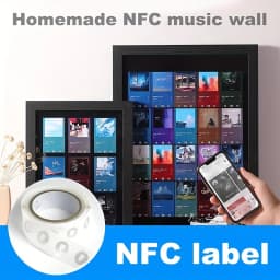 NTAG213 Blank NFC Stickers Rewritable 144-Byte Memory Self Adhesive Labels for NFC Enabled Smartphones & Devices