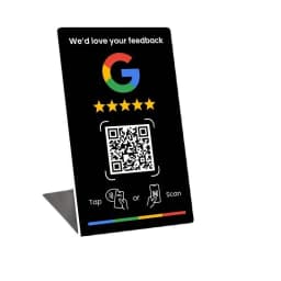 1/5PCS Acrylic NFC Review Card Stand, Tap or Scan Google Feedback Sign with Dynamic QR Code, Black or White