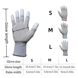 10 Pairs ESD Safety Work Gloves with Coated Fingertips for Electronics Maintenance, High Quality,