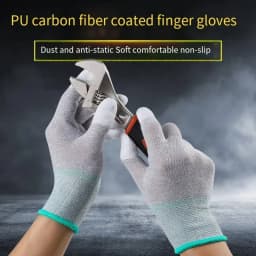 10 Pairs ESD Safety Work Gloves with Coated Fingertips for Electronics Maintenance, High Quality,