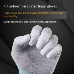 10 Pairs ESD Safety Work Gloves with Coated Fingertips for Electronics Maintenance, High Quality,