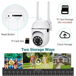 8MP WiFi Camera 2.4G Security Surveillance PTZ IR Night Vision Motion Detection Home Security Camera with 2 Antennas for Child