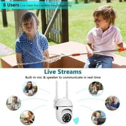 8MP WiFi Camera 2.4G Security Surveillance PTZ IR Night Vision Motion Detection Home Security Camera with 2 Antennas for Child