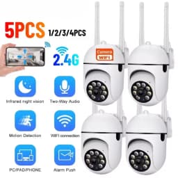 8MP WiFi Camera 2.4G Security Surveillance PTZ IR Night Vision Motion Detection Home Security Camera with 2 Antennas for Child