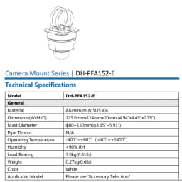 Dahua PFA152-E Pole Mount Bracket Street Lamp Pole Camera Mounting Bracket Black White Aluminum CCTV Bracket For Dahua IP Camera