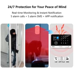 FUERS Alarm System Smart Home WIFI GSM Security Alarm Host Ant-theft with Door Motion Sensor Tuya Smart App control work Alexa