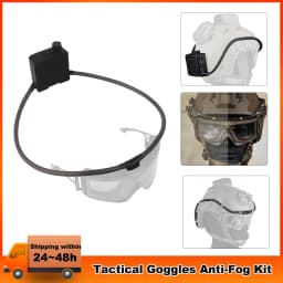 2025 NEW-Tactical Goggles Defogger Outdoor Hunting Shooting Goggles AntiFog Unit Adjustable Wind Speed Defogging Fan Kit