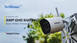 Srihome SH034 Wireless PTZ Camera HD 1080P Color Night Vision Wifi IP Camera Outdoor 5MP Ai Auto Tracking CCTV Surveillance Cam
