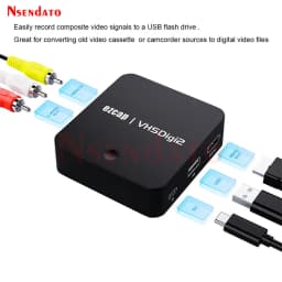 EZCAP181 Analog VHS to Digital Video Audio Recorder AV HD USB Video Capture Recorders for U Hi8 VCR DVR Camcorder Tape Digitizer
