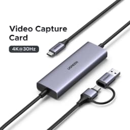 UGREEN Type C USB-C HDMI Video Capture Card with HDMI Zero-Latency Pass-Through, 100W PD Charging, 4K@30Hz Recording, Streaming