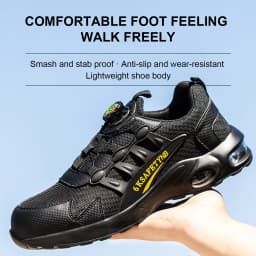 Steel Toe Shoes for Men Indestructible Work Shoes Lightweight Non Slip Safety Shoes Air Shock Sneakers Construction Work Shoes