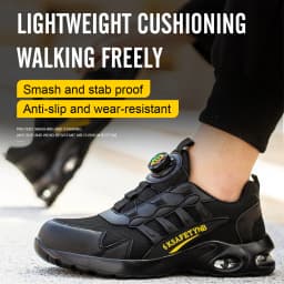 Steel Toe Shoes for Men Indestructible Work Shoes Lightweight Non Slip Safety Shoes Air Shock Sneakers Construction Work Shoes
