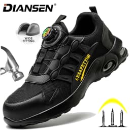 Steel Toe Shoes for Men Indestructible Work Shoes Lightweight Non Slip Safety Shoes Air Shock Sneakers Construction Work Shoes