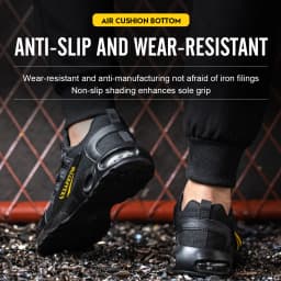 Steel Toe Shoes for Men Indestructible Work Shoes Lightweight Non Slip Safety Shoes Air Shock Sneakers Construction Work Shoes
