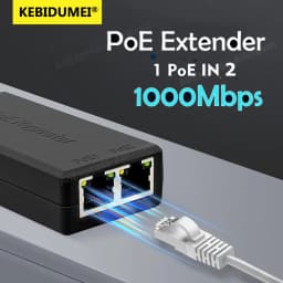 2 Port Gigabit POE Extender 10/100/1000Mbps POE Repeater Extender IEEE802.3af.at Standard for NVR IP Camera AP IP VOICE POE