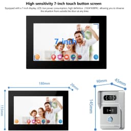 Support Tuya APP 7Inch Video DoorPhone Intercom System RFID Doorbell Camera Monitor Talk App Unlock HD Night Vision for Villa