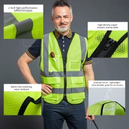 Summer Mesh Safety Vest Hi Vis Construction Work Clothes for Men Women Breathable Volunteer Uniform Custom Logo