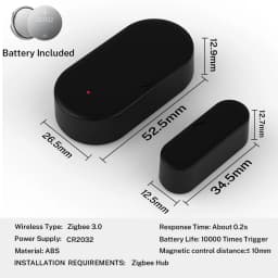 Tuya Zigbee Door Window Sensor For Smart Home Security Smart Life APP Remote Compatible with Google Assistant Yandex Alexa
