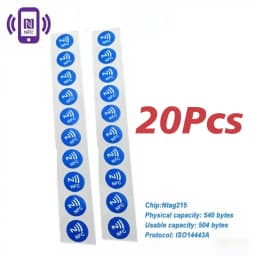 20/50/100Pcs Blue Adhesive NFC Programmable NFC Tags Compatible With Android & IPhone 504 Bytes Memory 13.56 Mhz Sticker