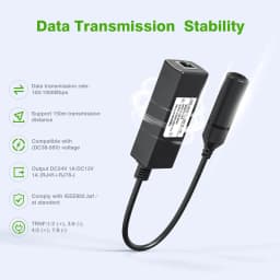 Gigabit PoE 48V to 24V PoE Converter, RJ45 Port Output 24V/1A, IEEE802.3af/at for Passive 24V Devices