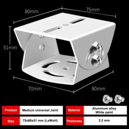 Aluminum Alloy/Metal/Stainless Steel Camera Mounting Holder Base for Video Surveillance Base Monitoring Universal Joint Bracket