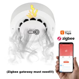 Tuya WiFi or Zigbee Smoke Detector with Temperature Humidity Detect 3 In 1 Support 80dB Sound Alarm Remote Push Alert Function