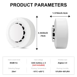 Tuya WiFi or Zigbee Smoke Detector with Temperature Humidity Detect 3 In 1 Support 80dB Sound Alarm Remote Push Alert Function
