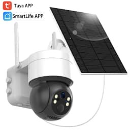 Tuya Smart Life APP 3MP WiFi Battery Solar Auto Motion Tracking PIR Surveillance Security Outdoor PTZ Color Night Vision Camera