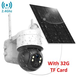 Tuya Smart Life APP 3MP WiFi Battery Solar Auto Motion Tracking PIR Surveillance Security Outdoor PTZ Color Night Vision Camera