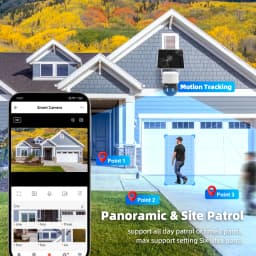 Tuya Smart Life APP 3MP WiFi Battery Solar Auto Motion Tracking PIR Surveillance Security Outdoor PTZ Color Night Vision Camera