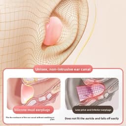 Soft Silicone Earplugs - Noise Reduction Waterproof Comfortable Fit, Suitable for Sleeping Swimming Creating a Quiet Environment