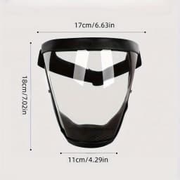 Adjustable Full-Face Protective Mask with Ventilation, Durable Plastic Safety Mask, Transparent Panel & Elastic Strap