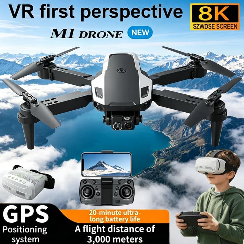 New M1 Drone Beginner Friendly VR Kit With 4K High-Definition Camera Optical Flow Technology One Click Return to Home Mode For