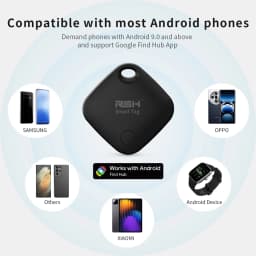 4PCS Security Tracker Android Anti Loss Smart Tag via Google's Find Hub Navigation Finder Locator for Xiaomi Samsung Pixel Vivo