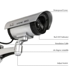 Creative Fake Bullet Camera Plastic Dummy CCTV Camera With Red Flashing Led Power Via AA Battery Surveillance Security System