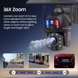 SHIWOJIA 36X ZOOM 12MP 4G SIM Solar Camera Outdoor 360° Wireless WIFI Battery Security Cameras with Solar Panel PIR Night Vision