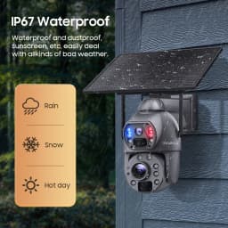 SHIWOJIA 36X ZOOM 12MP 4G SIM Solar Camera Outdoor 360° Wireless WIFI Battery Security Cameras with Solar Panel PIR Night Vision