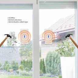 Staniot 433MHz EV1527 Wireless Vibration Glass Break Sensor Indoor High Sensitive Door Window for Home Security Burglar Alarm