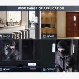 HTZSAFE Wireless Door/Window Sensor Alarm System-200 Meters Transmission Range-35 Optional Melodies & 4 Adjustable Volume