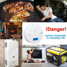 Carbon Monoxide Alarm Smoke Alarm Co Detector LCD Display Alarm Home Wireless Toxic Gas Leak Detector Fire Sound Alarm