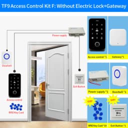 Garage Door Opener Motor Kit with Fingerprint Access Controller Bluetooth Tuya App NFC Lock Power Supply Control for Swing Gates