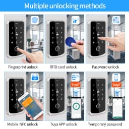 Garage Door Opener Motor Kit with Fingerprint Access Controller Bluetooth Tuya App NFC Lock Power Supply Control for Swing Gates
