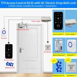 Garage Door Opener Motor Kit with Fingerprint Access Controller Bluetooth Tuya App NFC Lock Power Supply Control for Swing Gates